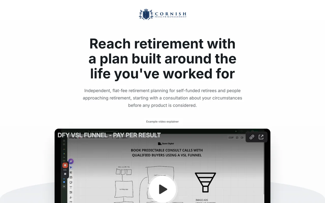 Landing page preview